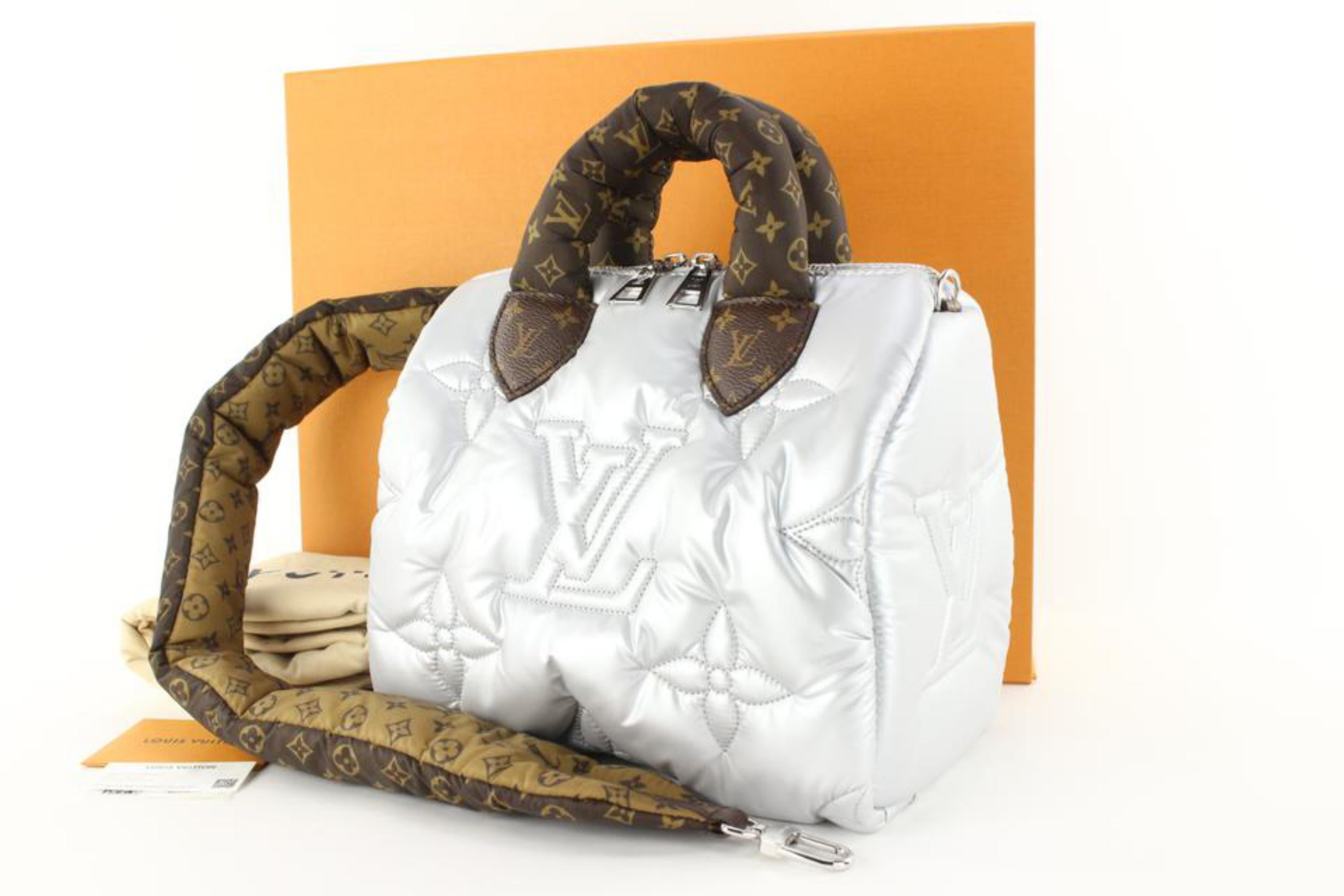 Louis Vuitton 2023 Silver Puffer Monogram Pillow Speedy Bandouliere 2LVJ1020 5