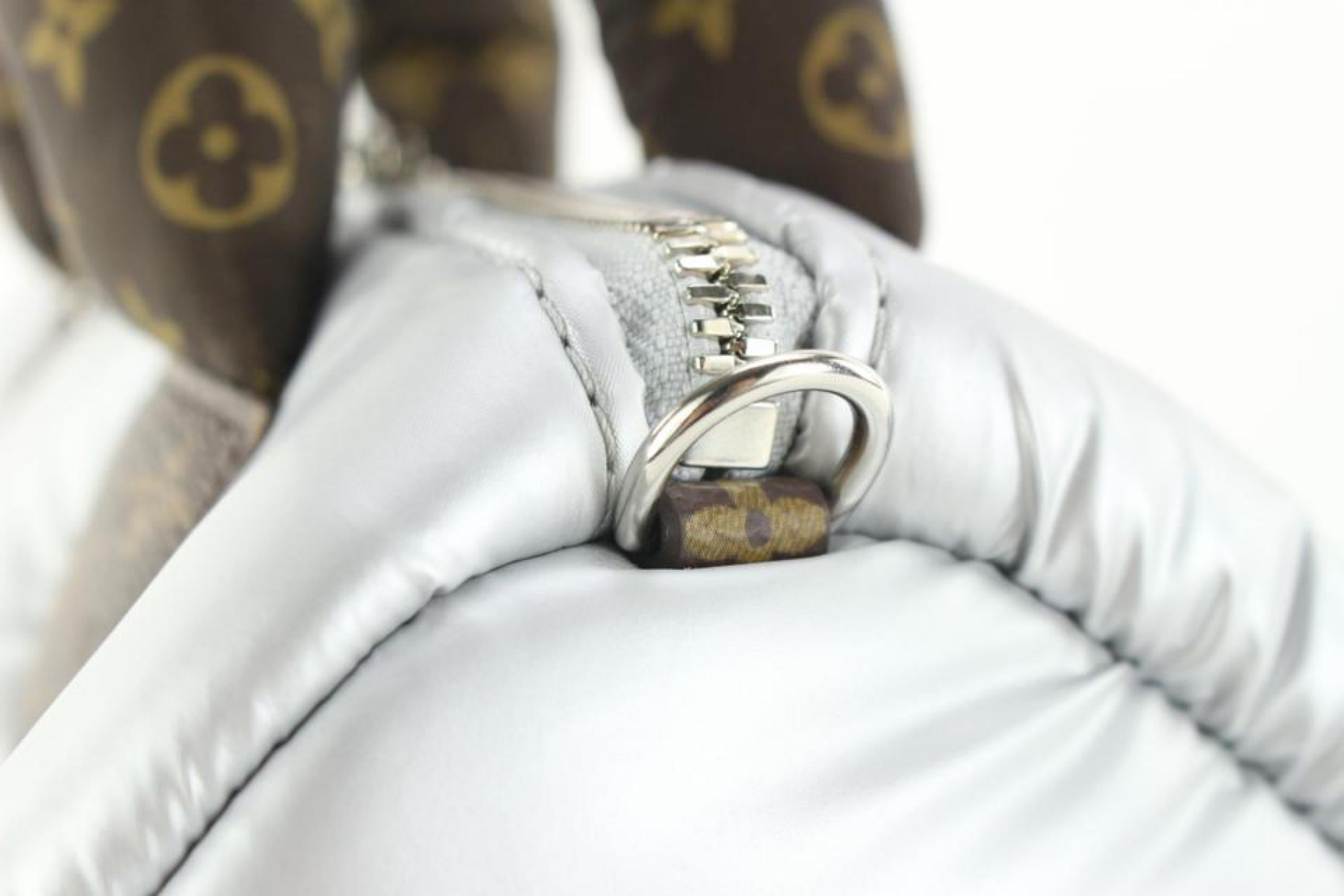 Women's Louis Vuitton 2023 Silver Puffer Monogram Pillow Speedy Bandouliere 2LVJ1020
