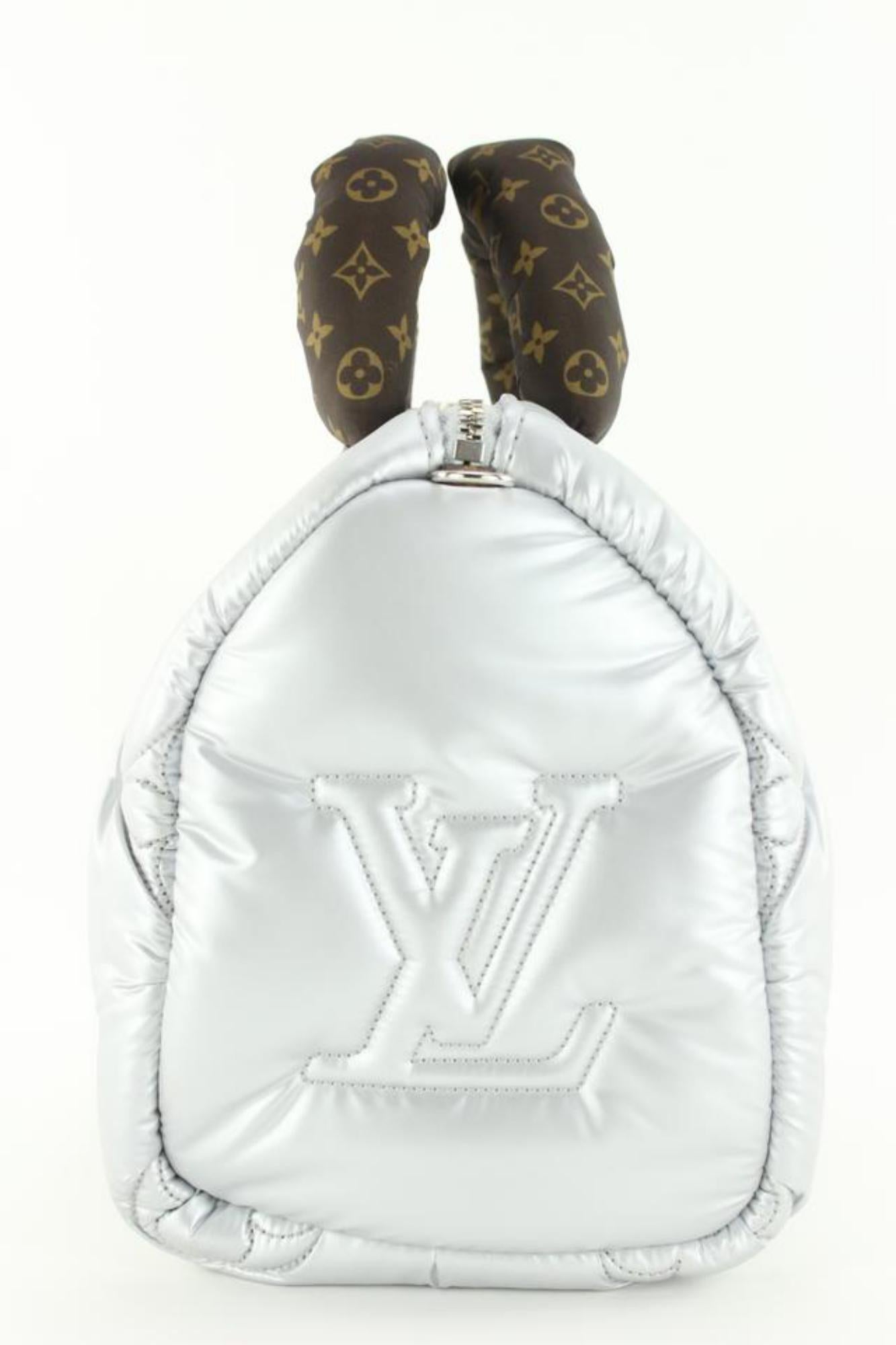Louis Vuitton 2023 Silver Puffer Monogram Pillow Speedy Bandouliere 2LVJ1020 2