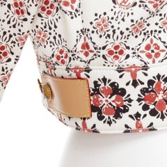 LOUIS VUITTON 2023 Vintage Monogram cream red floral denim crop jacket FR34 XS