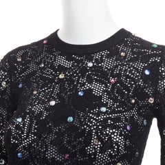LOUIS VUITTON 2024 black multiclor jewel floral lace pullover S