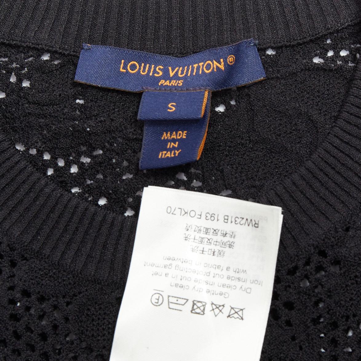 LOUIS VUITTON 2024 black multiclor jewel floral lace pullover S For Sale 4