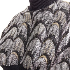 LOUIS VUITTON 2024 Jacquard Crop black metallic arch embroidered crop top FR38M