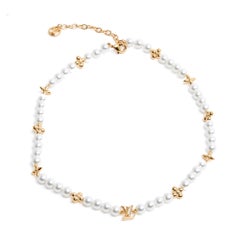 Louis Vuitton 2025 Collier My LV Pearl fancy pearls golden necklace short New