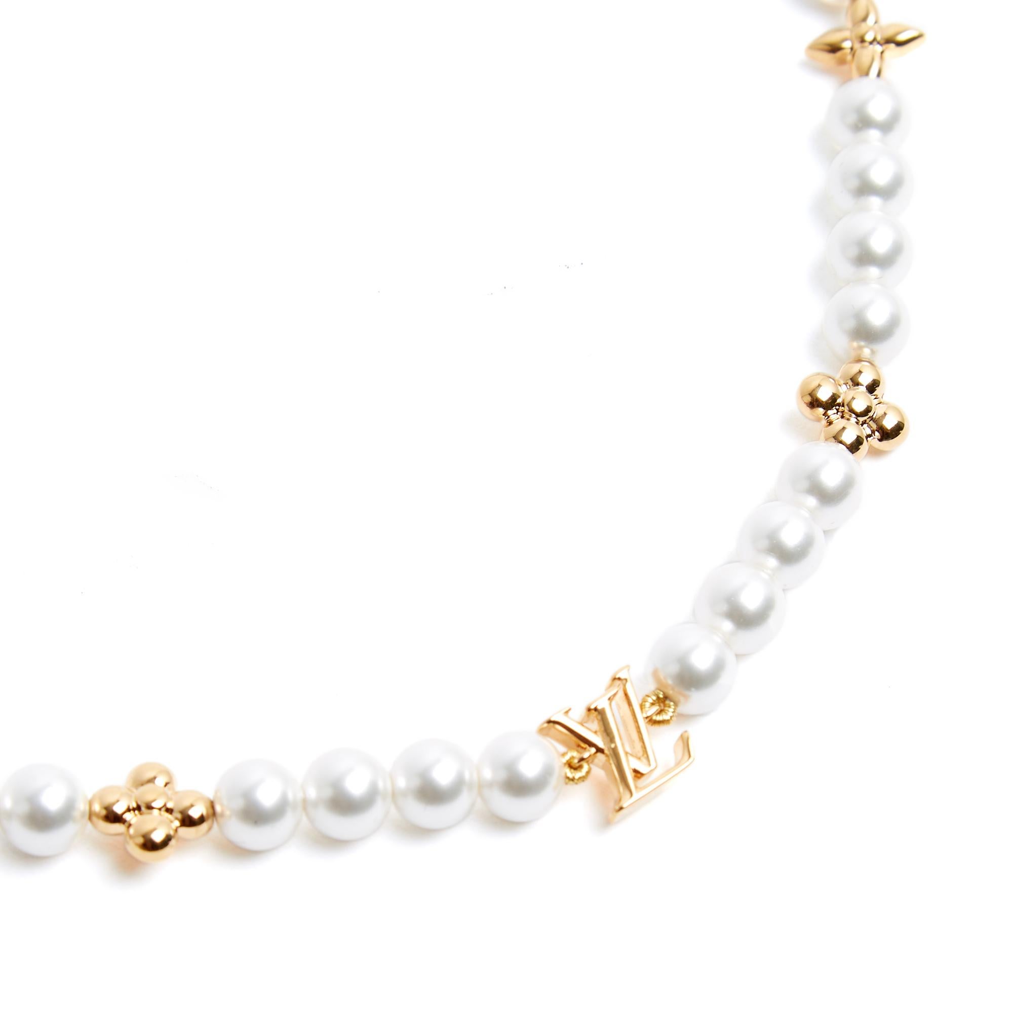 Louis Vuitton 2025 Collier My LV Perle Fancy Perlen Goldene Halskette mit goldenen Perlen Neu im Zustand „Neu“ im Angebot in PARIS, FR