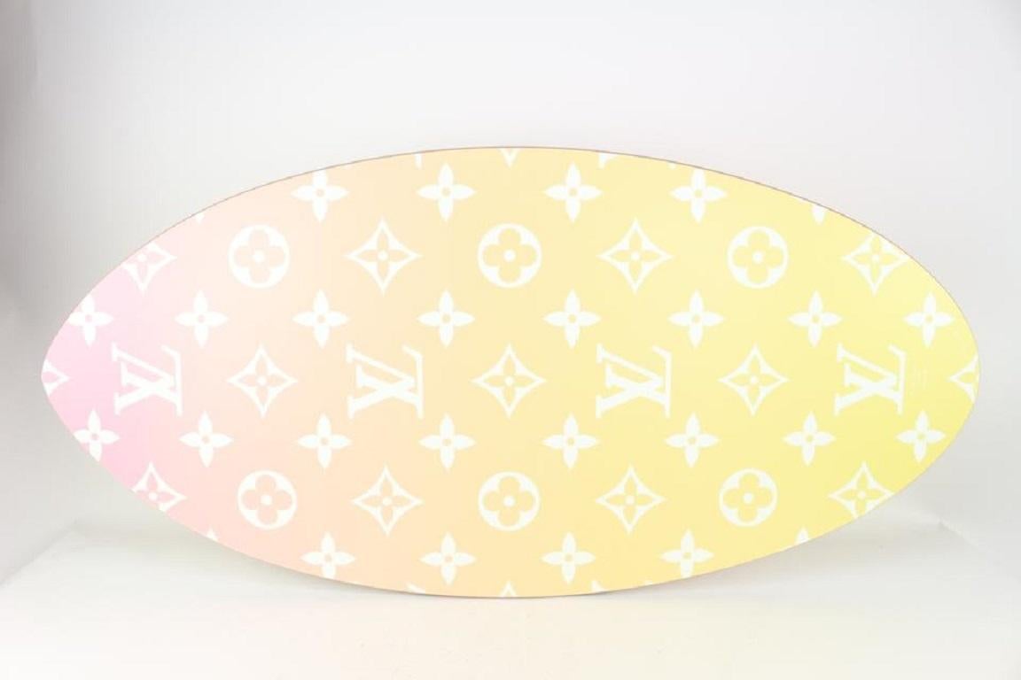 White Louis Vuitton 21ss Pink x Yellow Wood Monogram By the Pool Skimboard 273lv36