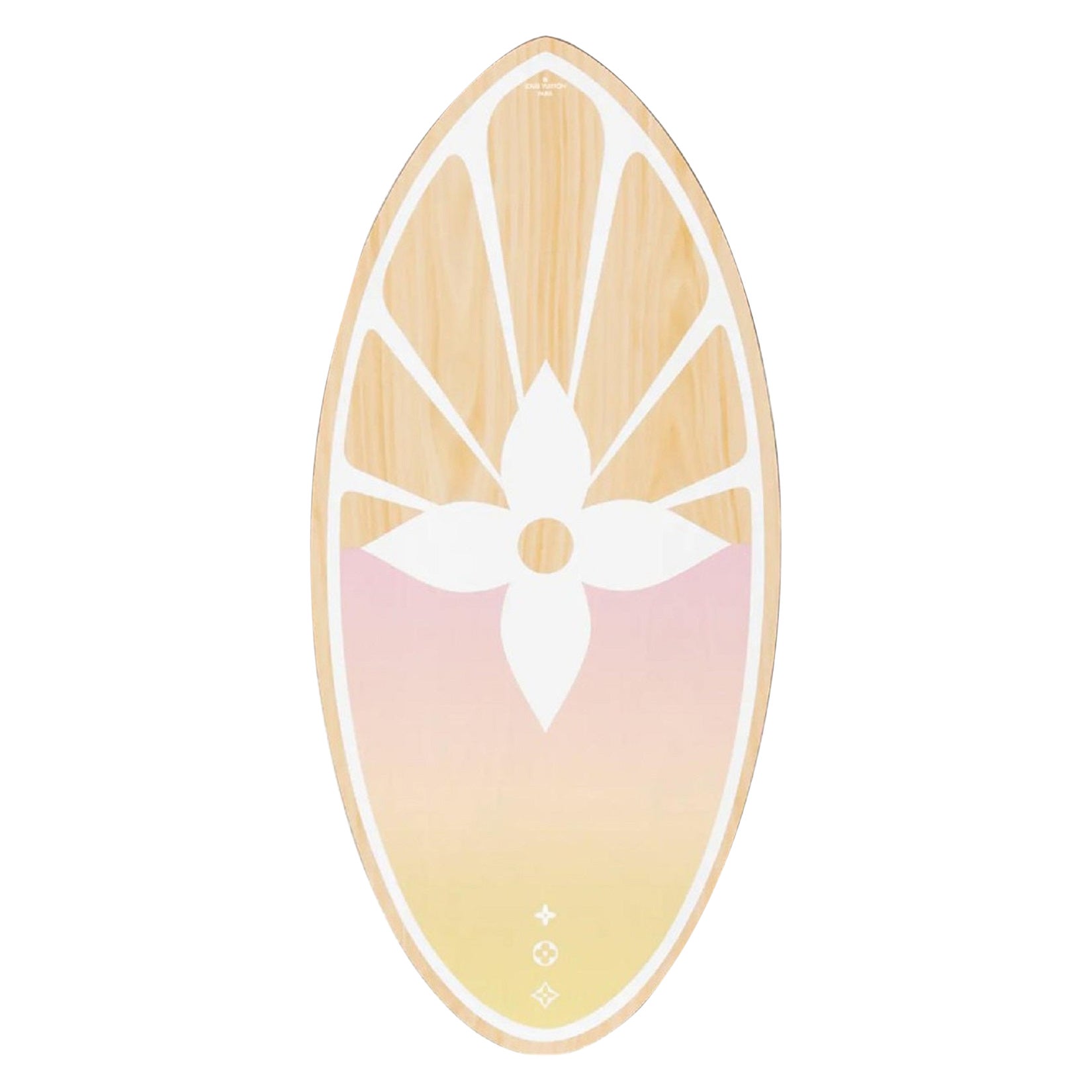 Louis Vuitton 21ss Pink x Yellow Wood Monogram By the Pool Skimboard 273lv36