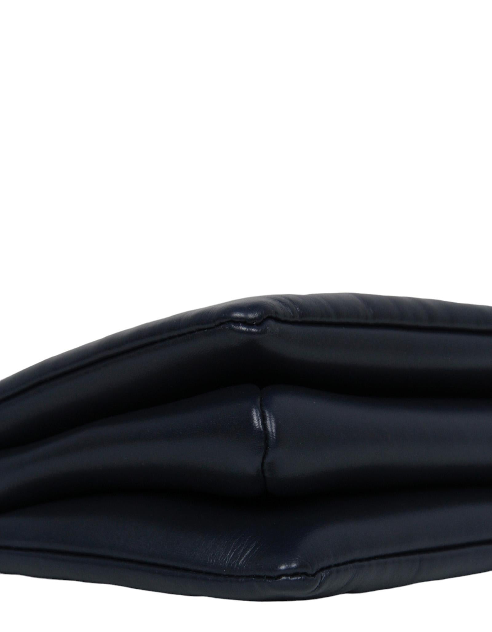 Louis Vuitton Navy Lambskin Leather Monogram Coussin PM Bag In Excellent Condition For Sale In New York, NY