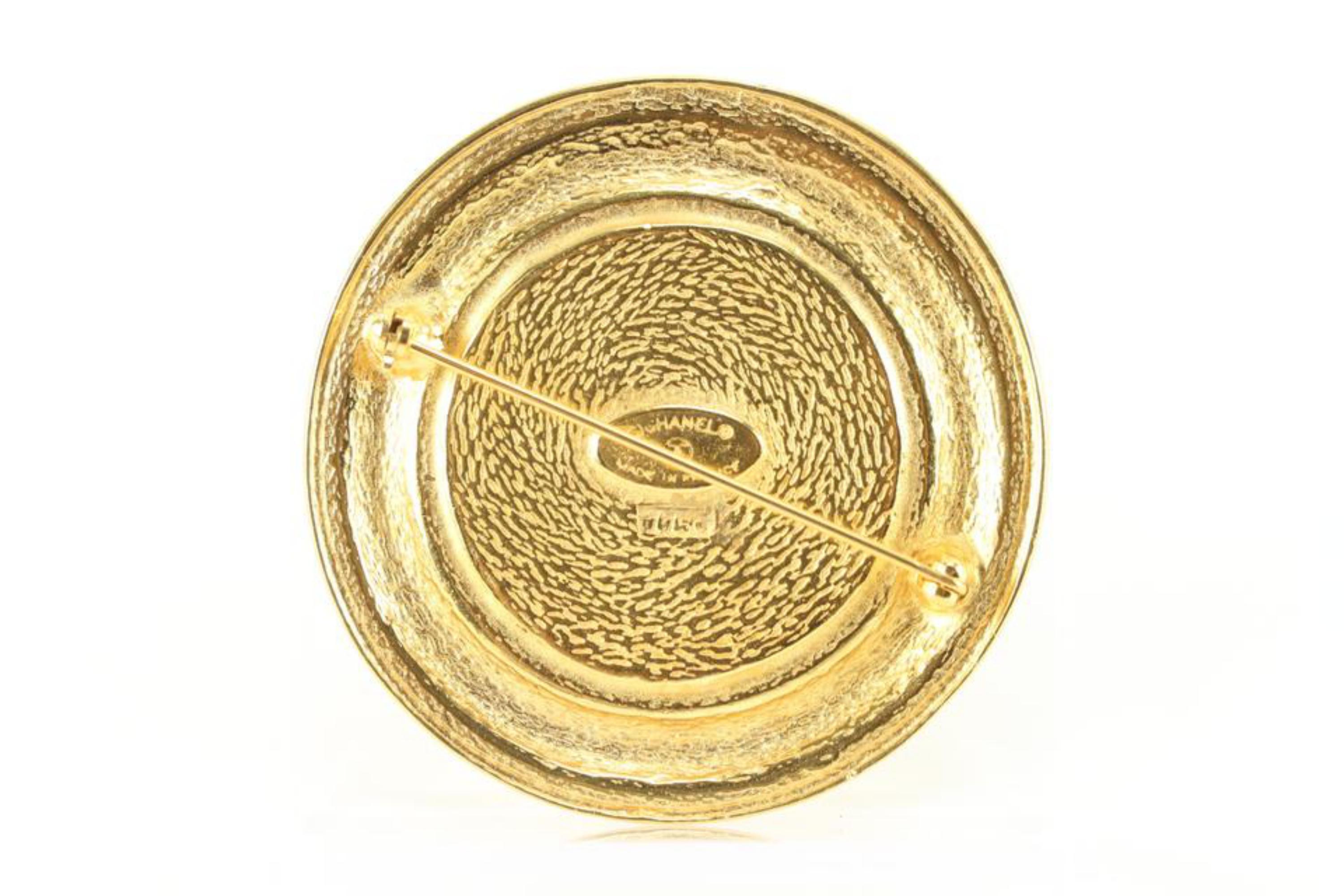 Chanel 24k Gold Plated Rue Cambon CC Logo Jumbo Brooch Pin 59ck825s 3