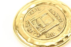 Chanel 24k Gold Plated Rue Cambon CC Logo Jumbo Brooch Pin 59ck825s