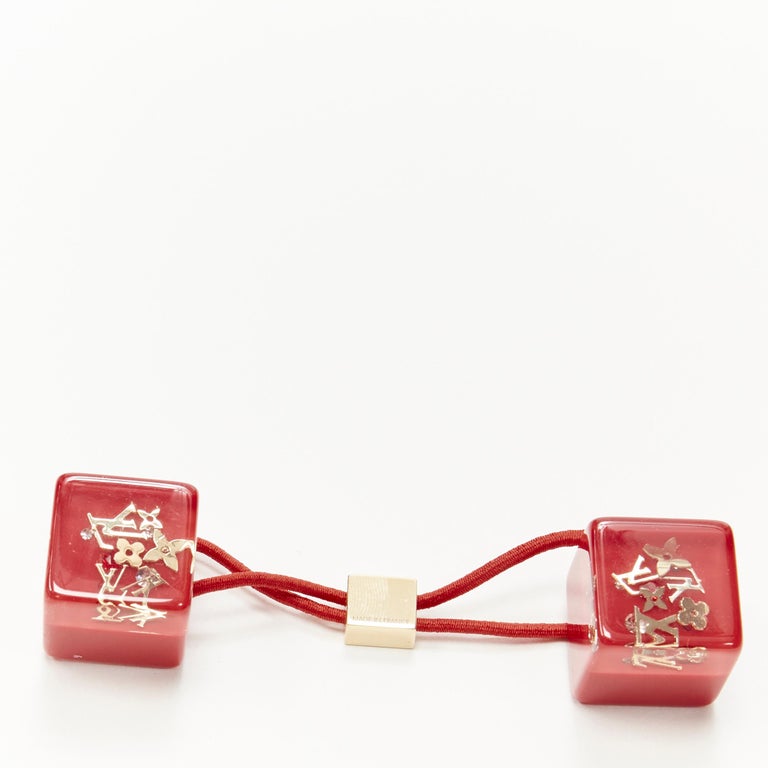 Louis Vuitton Logo Hair Cubes - Red Hair Accessories, Accessories