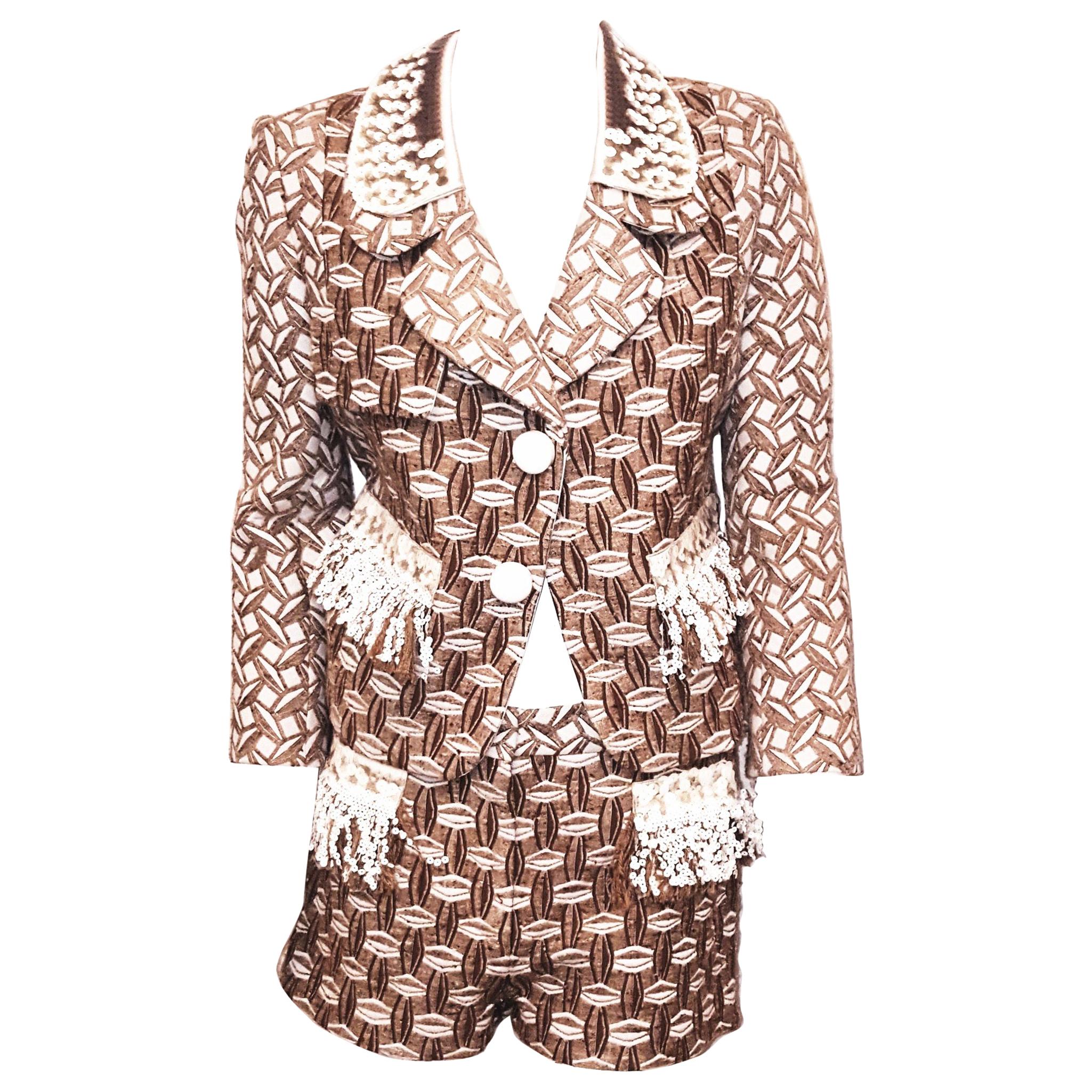 Louis Vuitton 3-Piece Suit with Jacket, Shorts and Dress With Sequins 40 EU