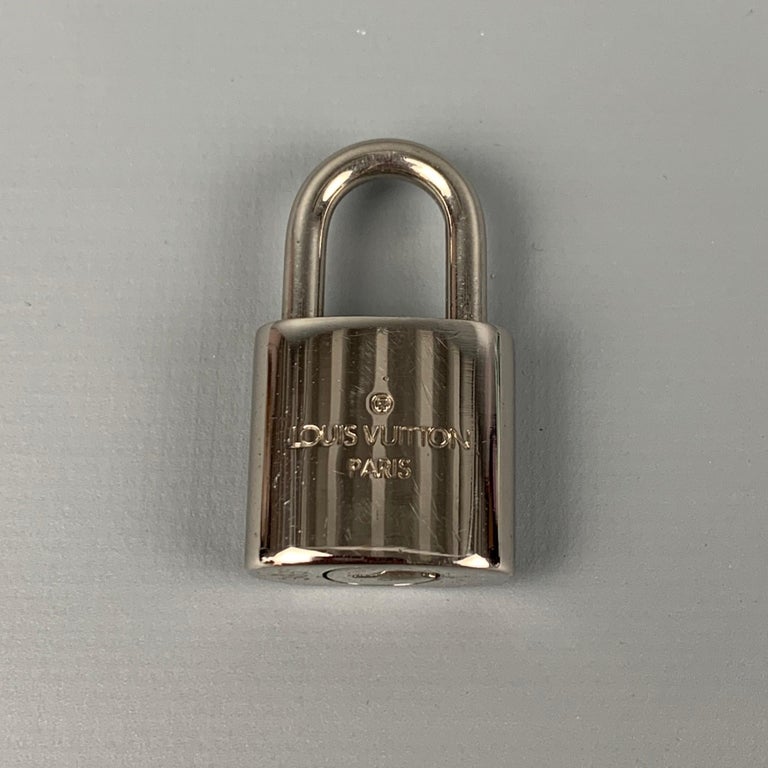 LOUIS VUITTON 303 Silver Metal Padlock and Key For Sale at 1stDibs