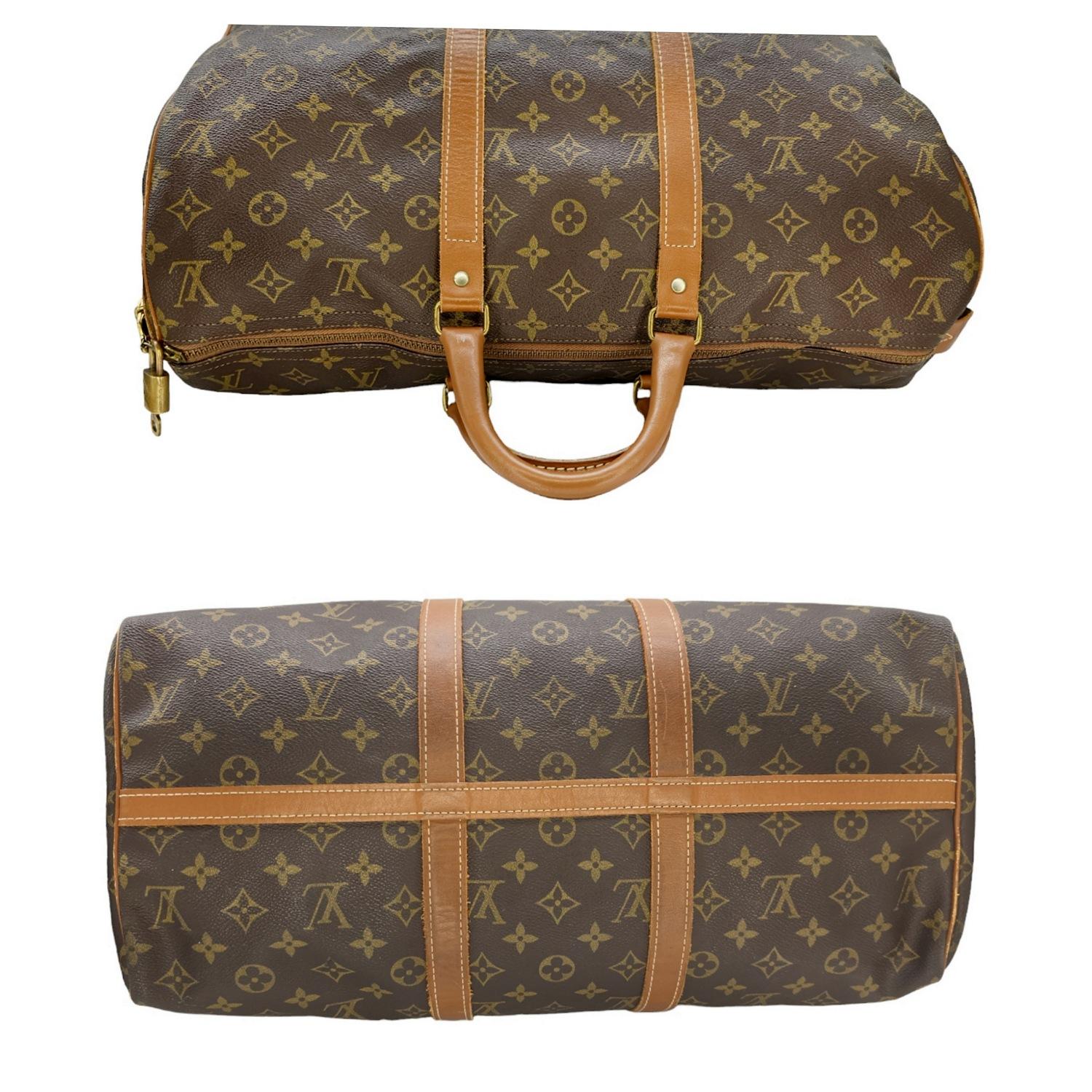 Women's or Men's Louis Vuitton 70s French Company Monogram Keepall 45 Bag For Sale