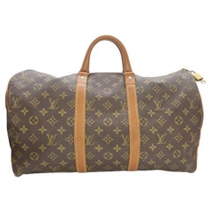 Used Louis Vuitton 70s French Company Monogram Keepall 45 Bag