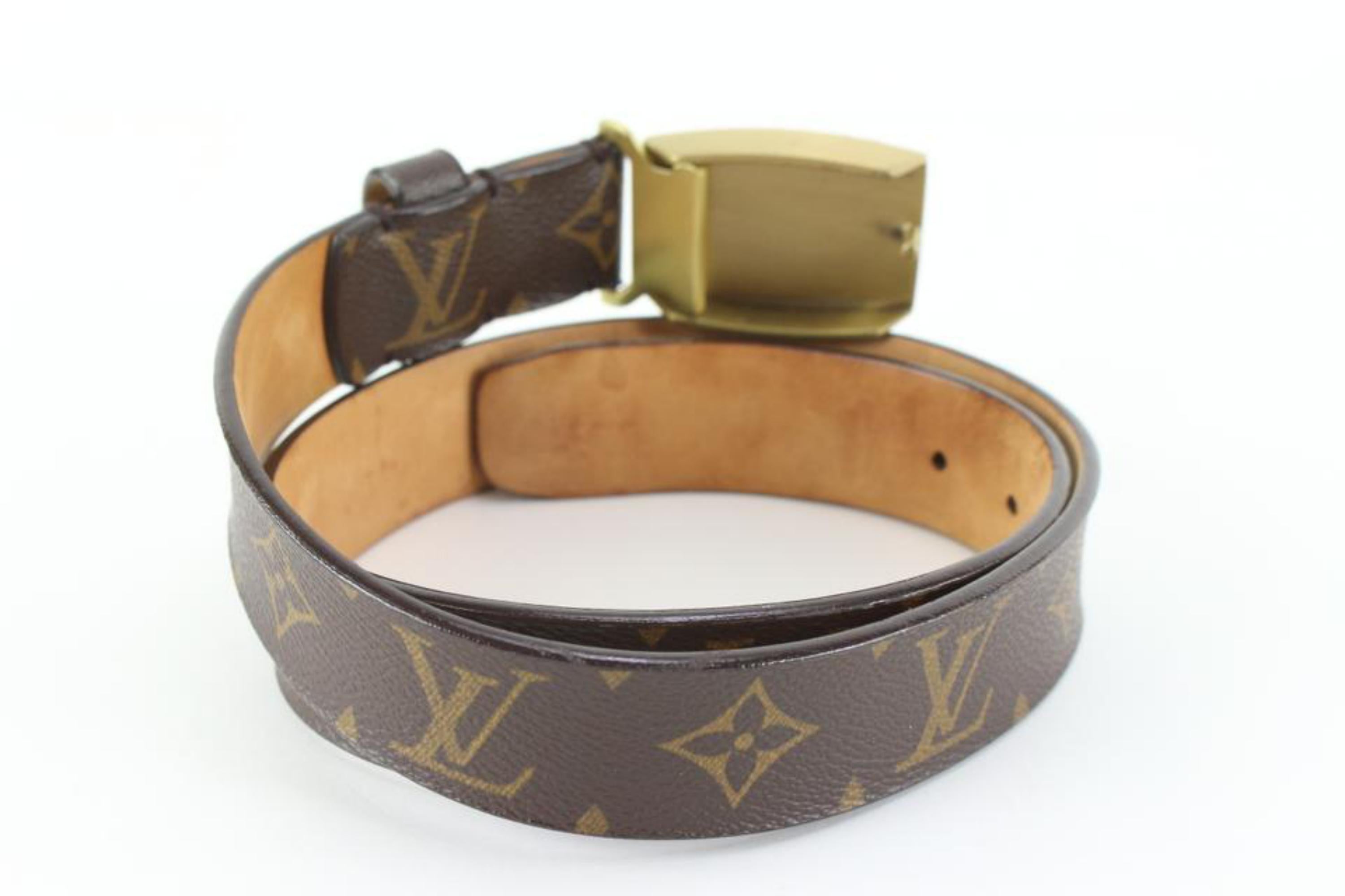 Louis Vuitton 80/32 Limited Edition Monogram Mount Fiji Belt 5lk822s In Good Condition For Sale In Dix hills, NY