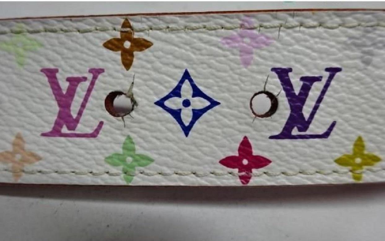 Louis Vuitton 85/34 30mm White Monogram Multicolor LV Reversible Ceinture In Good Condition For Sale In Dix hills, NY