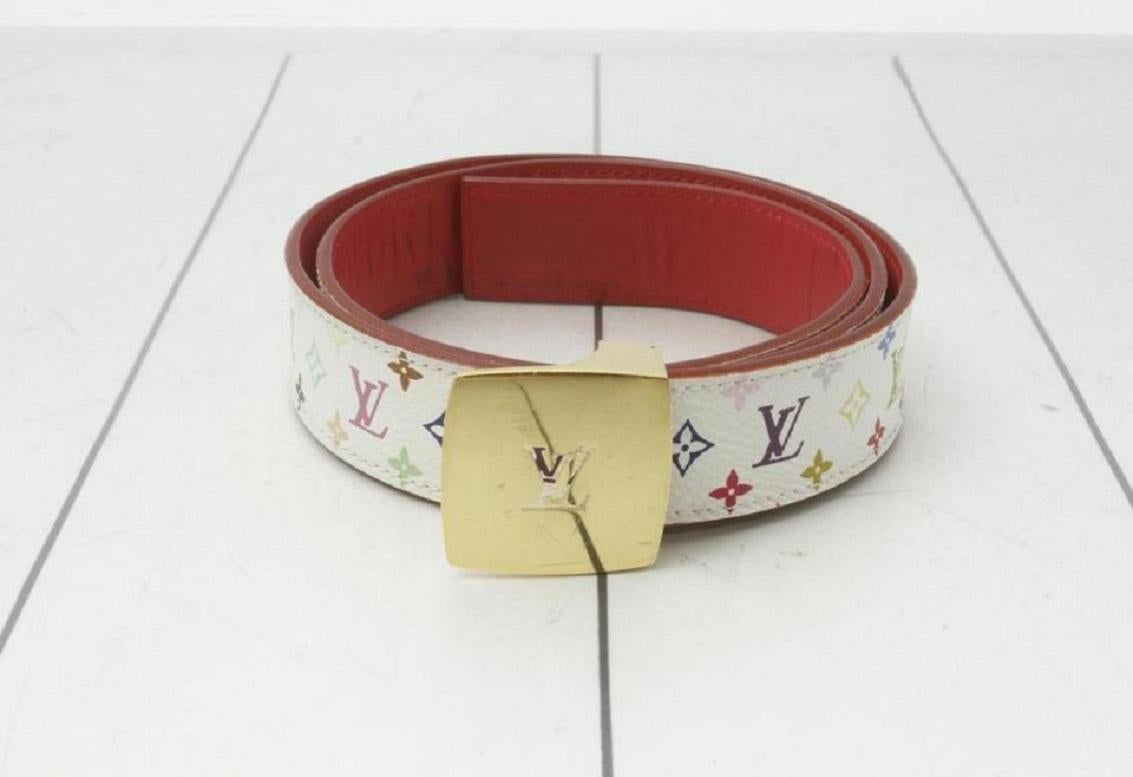 Louis Vuitton 85/34 30mm Weiß Monogrammierte mehrfarbige LV Wende-Halskette im Angebot 4