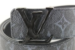 Louis Vuitton 85/34 40MM LV Initials Taurillon Shadow Reversible Belt 2LV1114a