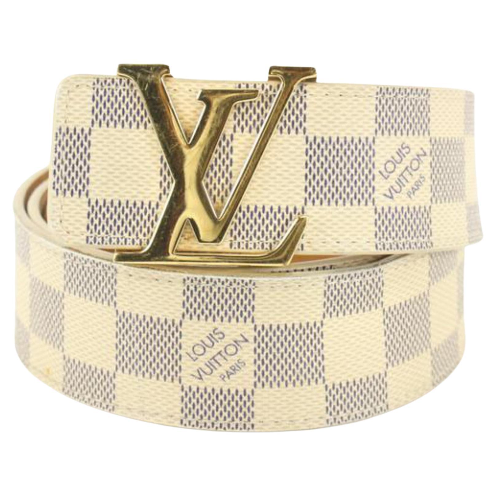 Louis Vuitton Damier Azur Canvas Initiales Belt 90CM at 1stDibs