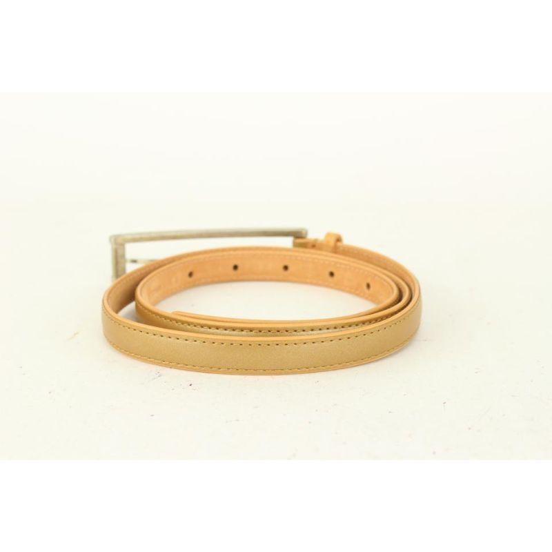 Beige Louis Vuitton 85/34 Mat Vernis Thin Belt 222lv89