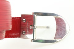 Louis Vuitton 85/34 Red Epi Leather Ceinture Belt Silver Buckle 95lk412s