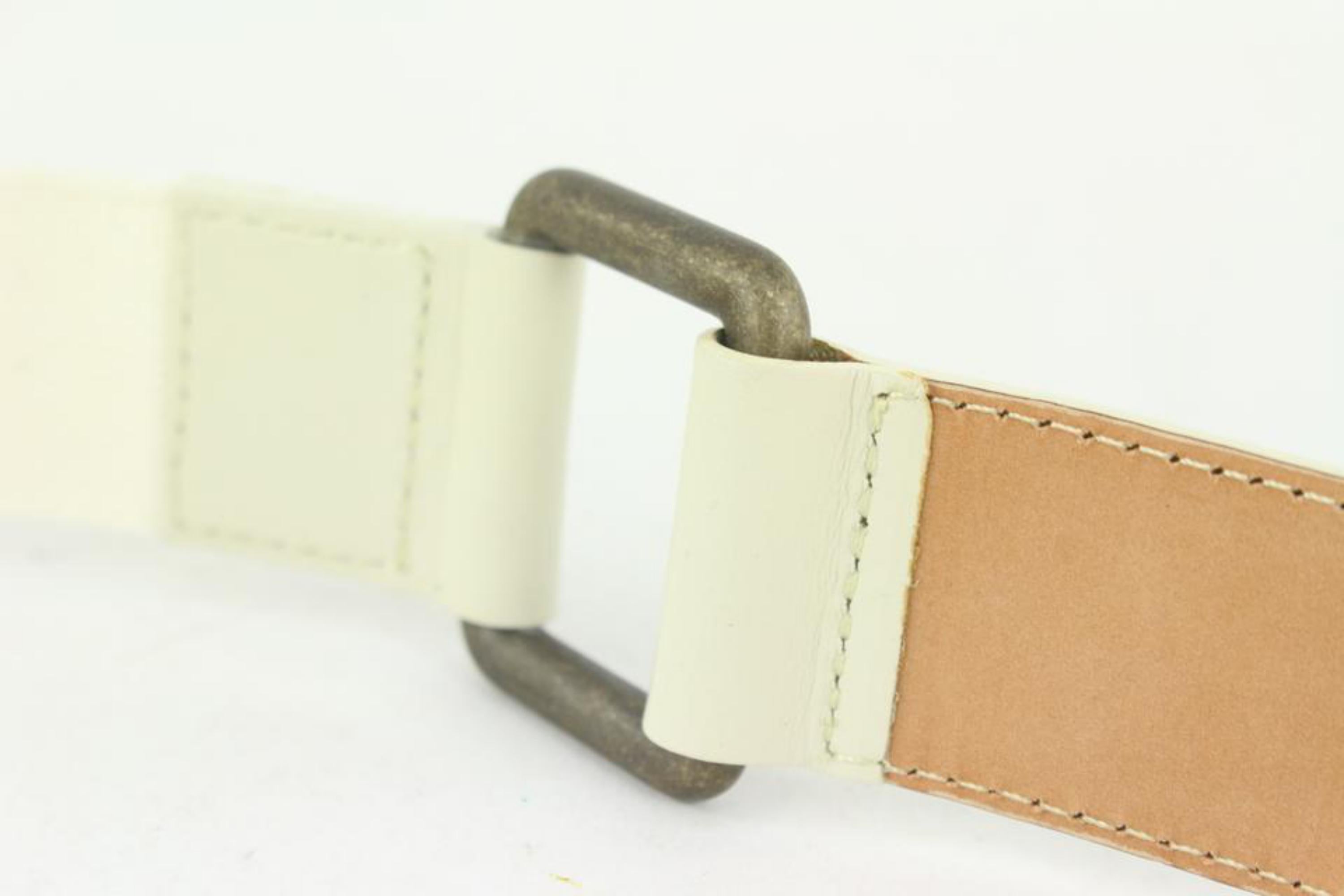 Louis Vuitton 85/34 Runway Ivory Belt 1122lv3 For Sale 2