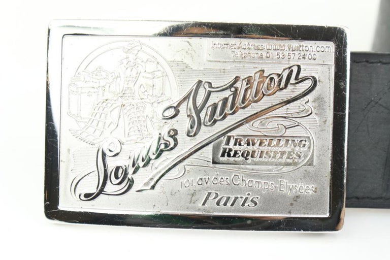 Louis Vuitton Saint Thur Boston M9674V Leather Belt Black Silver