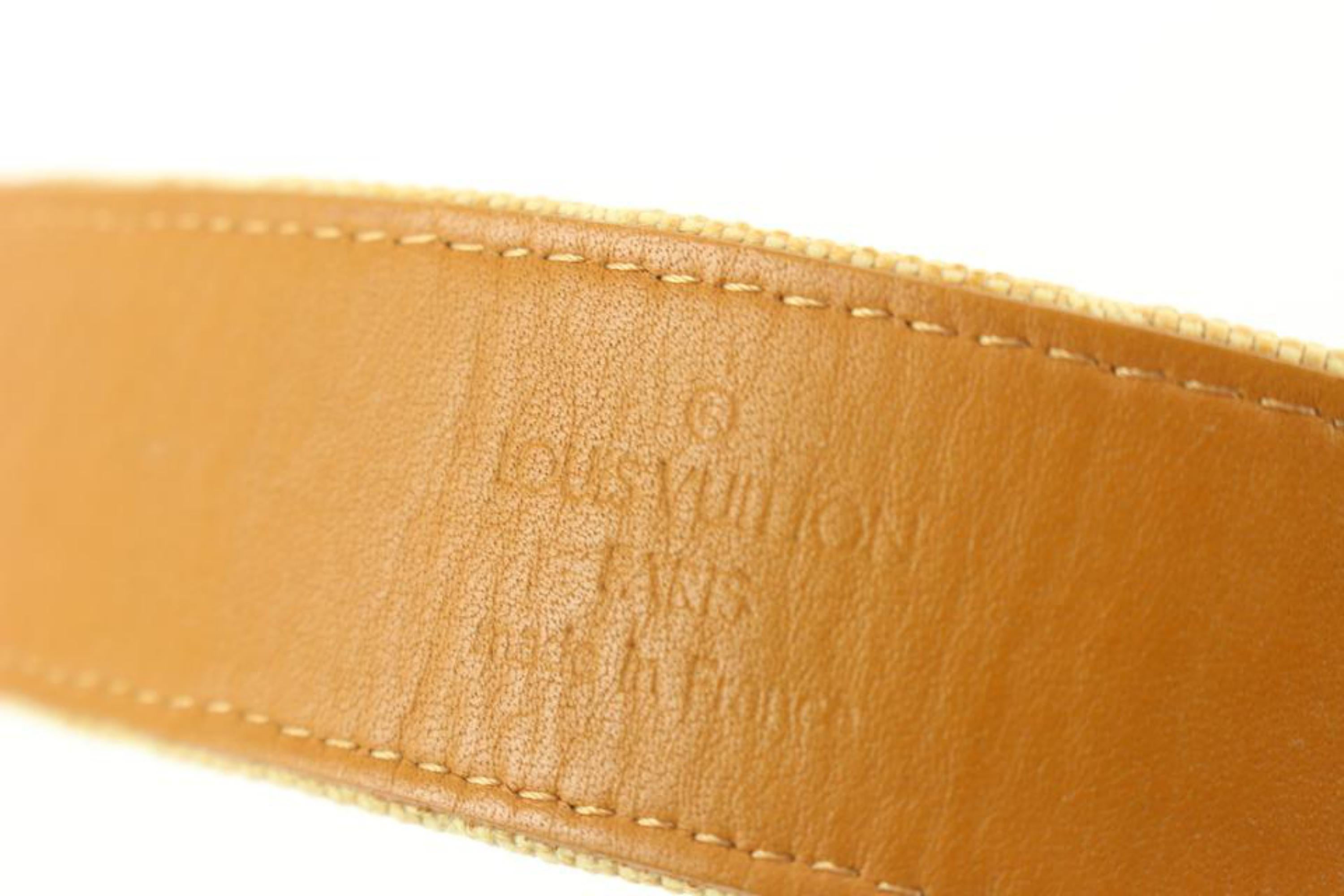 Louis Vuitton 90/36 Beige Monogram Mini Lin Belt 83lk56s 2