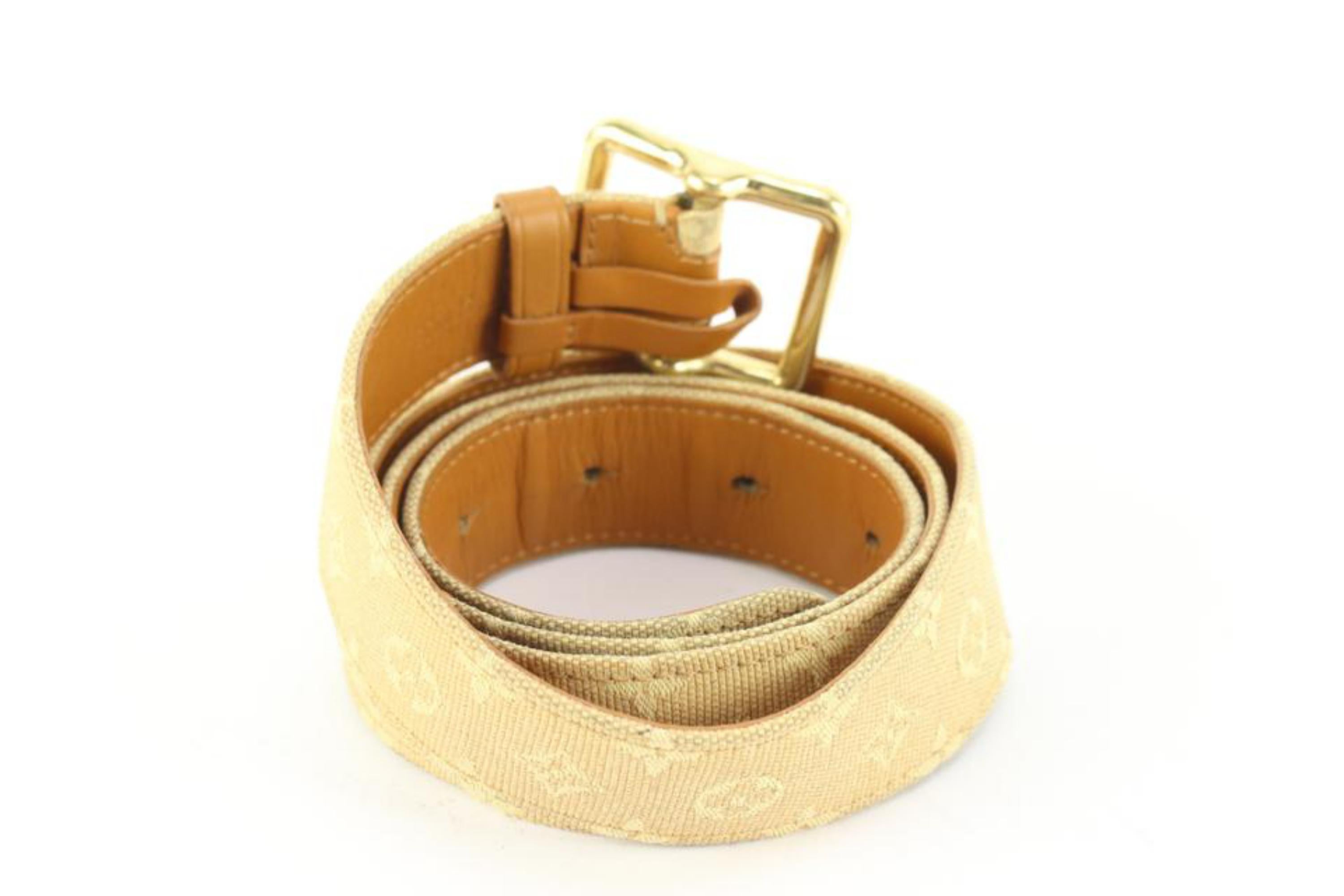 Louis Vuitton 90/36 Beige Monogram Mini Lin Belt 83lk56s 1