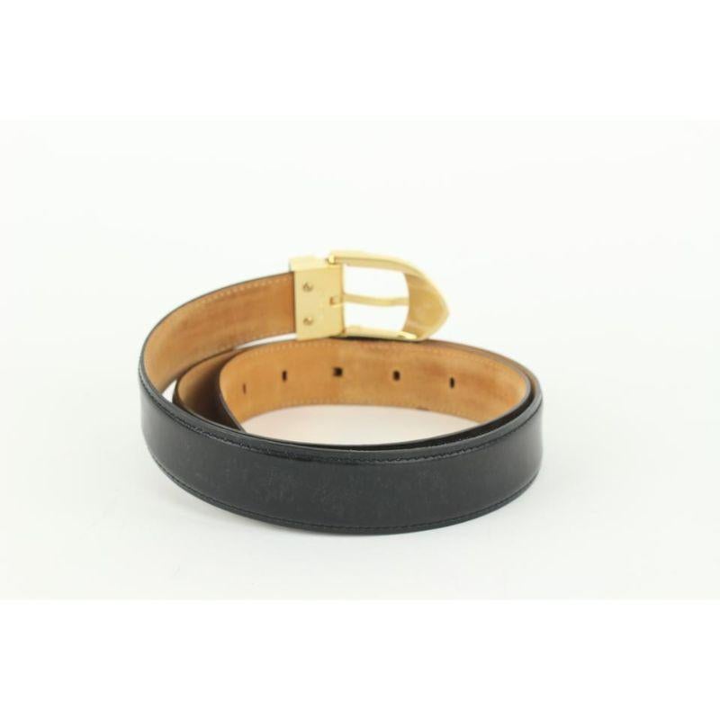 Louis Vuitton 90/36 Black Box Calf Leather Ceinture Belt 105lv20 1