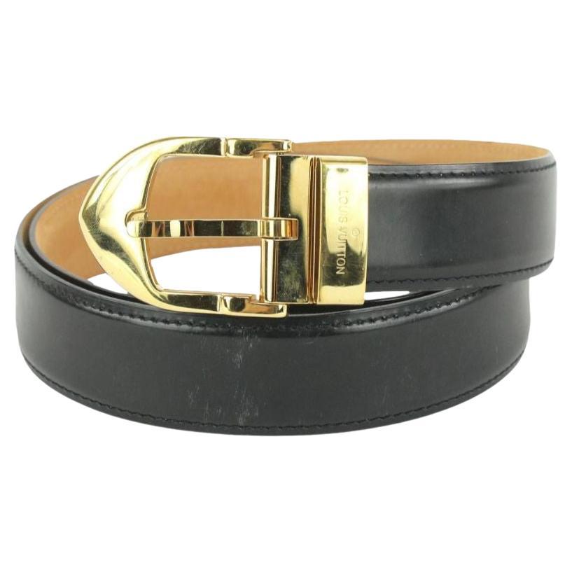 Louis Vuitton 90/36 Black Box Calf Leather Ceinture Belt 105lv20