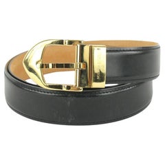 Vintage Louis Vuitton 90/36 Black Box Calf Leather Ceinture Belt 105lv20