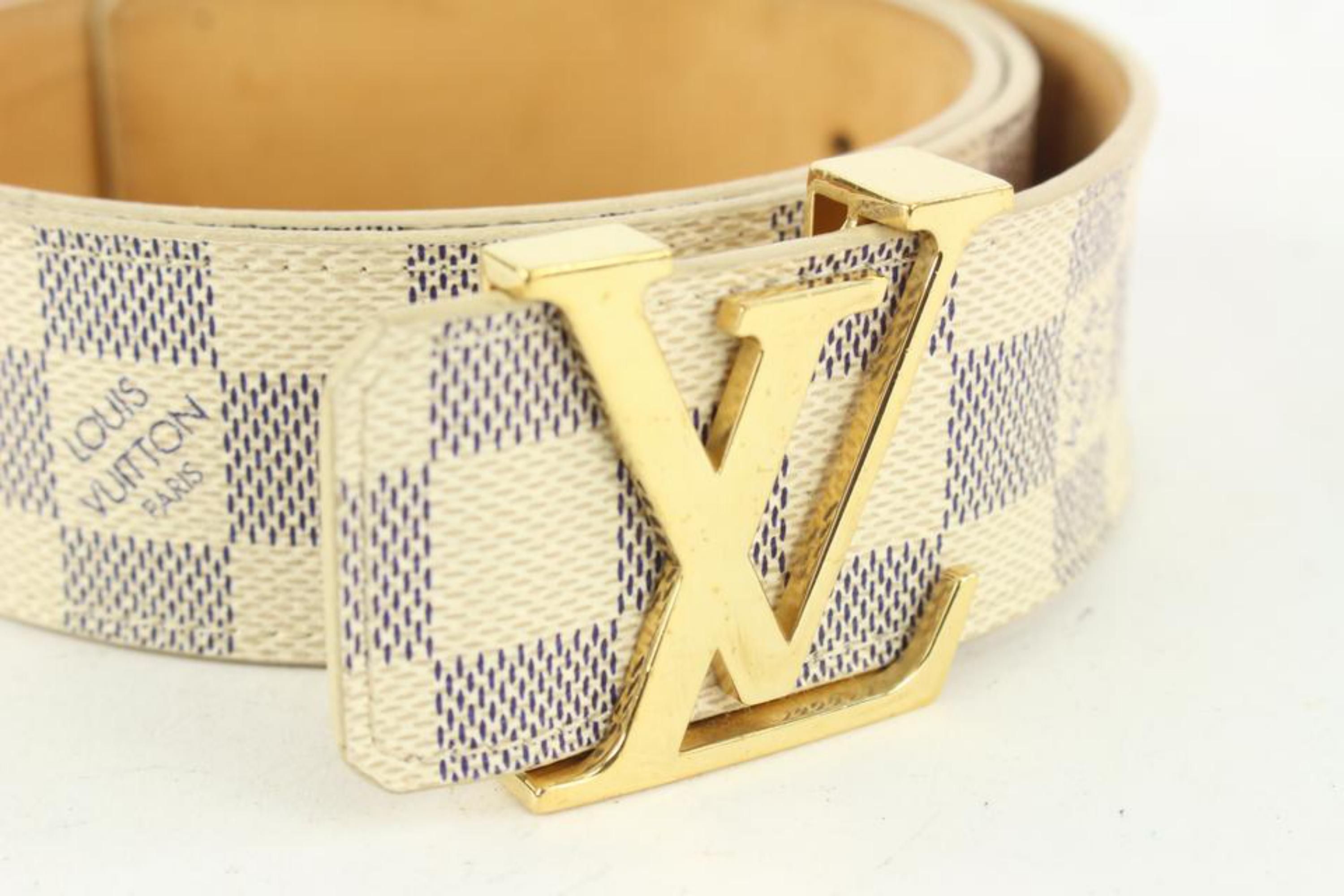 Louis Vuitton 90/36 Damier Azur Belt Initiales 928lv82 In Fair Condition In Dix hills, NY