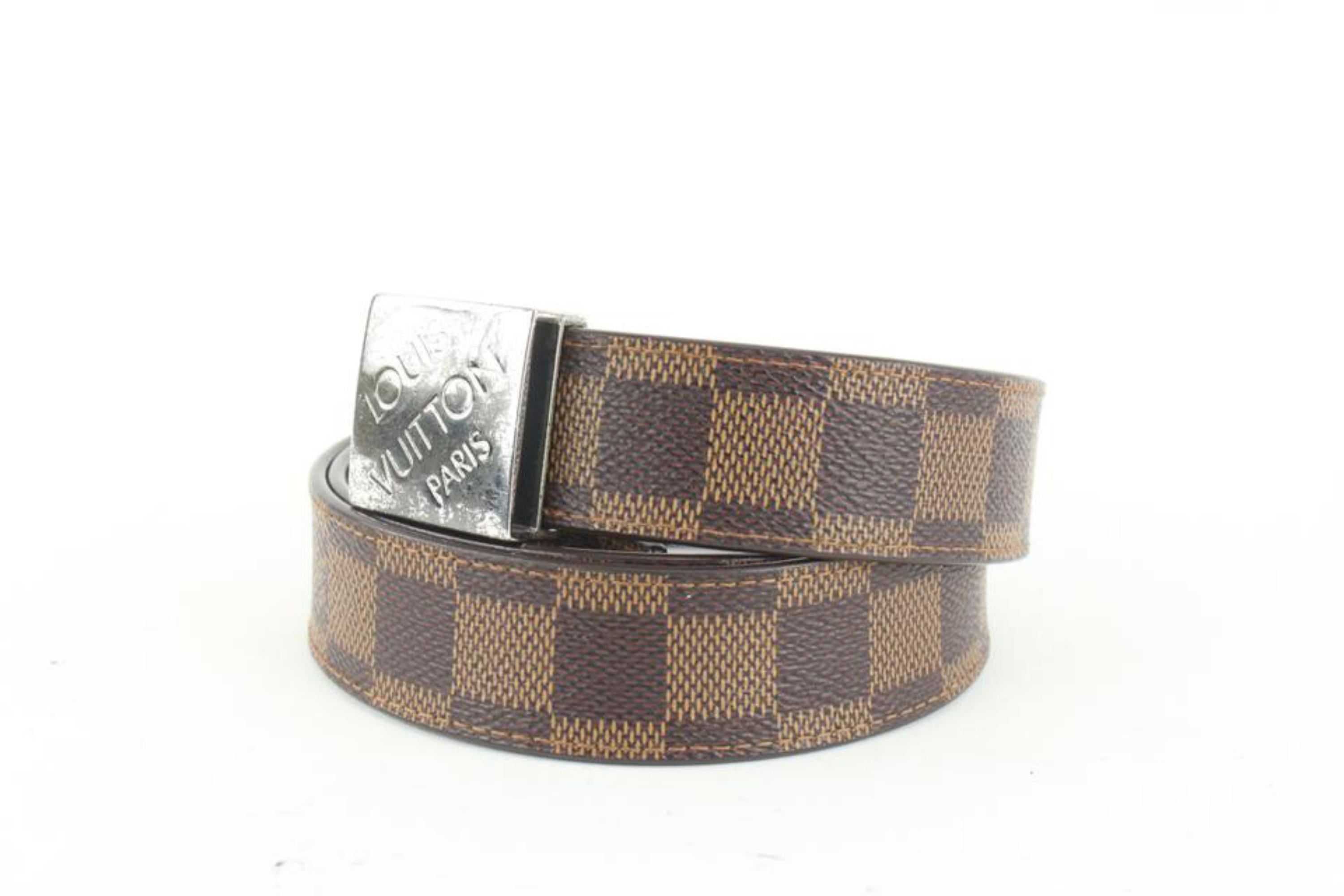 Louis Vuitton 90/36 Damier Ebene Belt 16lv31 In Good Condition For Sale In Dix hills, NY