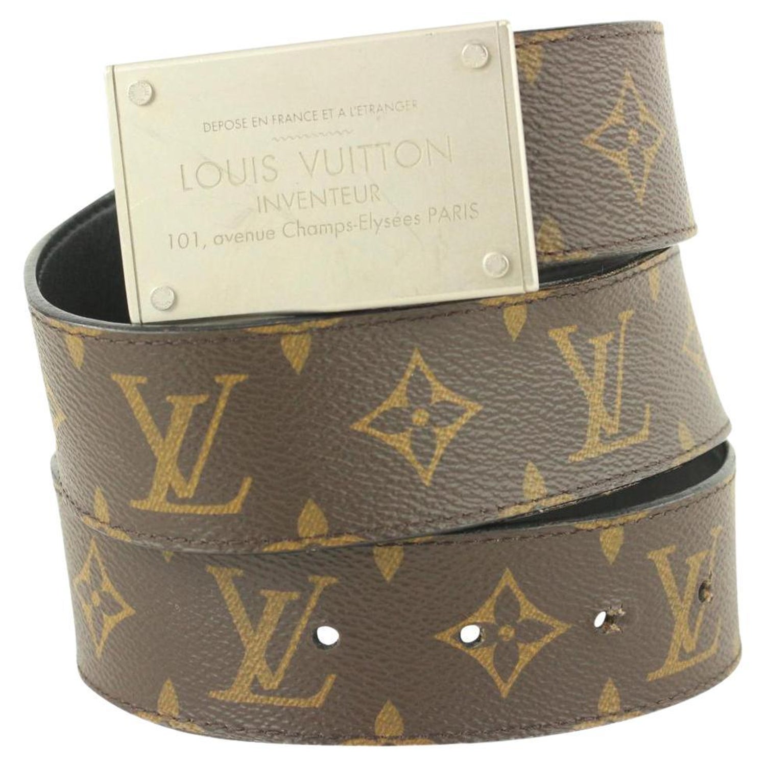 Louis Vuitton 90/36 Damier Ebene Belt 16lv31 For Sale at 1stDibs