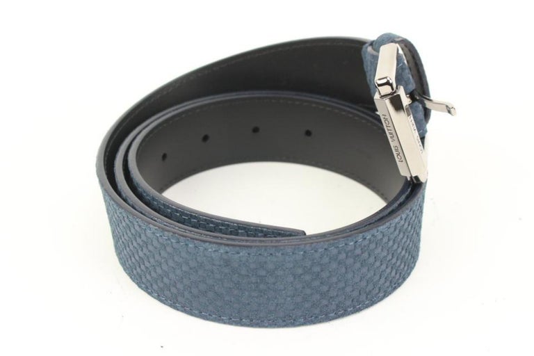 Louis Vuitton Pont Neuf Belt Damier Cobalt 35 MM Black Blue in Coated  Canvas with Silver-tone - US