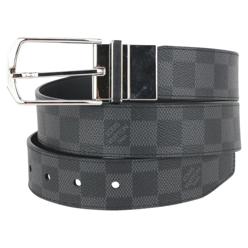 Louis Vuitton 90/36 Reversible Damier Graphite 35mm Slender Belt 102lvs72  