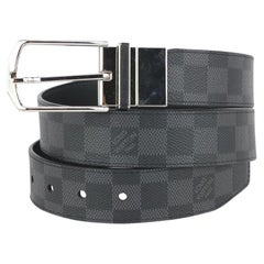 Louis Vuitton Men's Navy Reversible Damier Graphite Map Belt size 36 / 90  cm