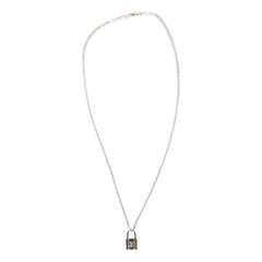 Louis Vuitton 925 Sterling Silver Lockit Pendent Necklace