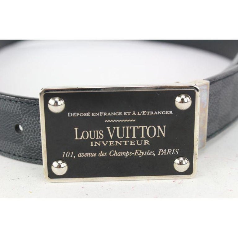 Louis Vuitton 95/38 Reversible Damier Graphite Inventeur Belt 263lv63 at  1stDibs