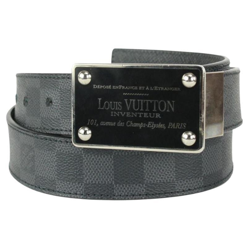 Louis Vuitton Damier Graphite Canvas Logo Buckle Belt Size 95/38