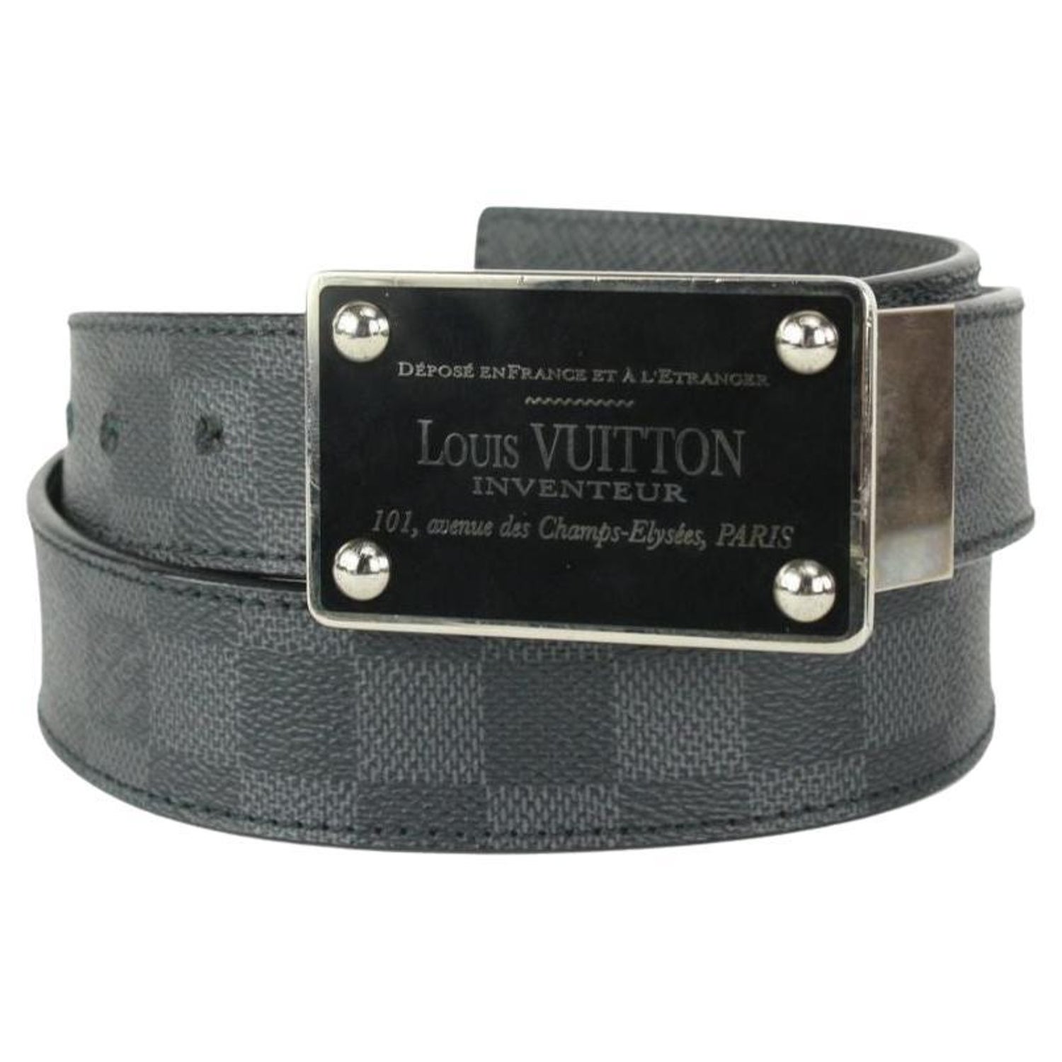 Louis Vuitton Vintage - Utah Inventeur Belt - Black Gold - Leather Belt -  Luxury High Quality - Avvenice