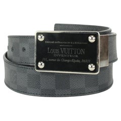 Vintage Louis Vuitton 95/38 Reversible Damier Graphite Inventeur Belt 263lv63