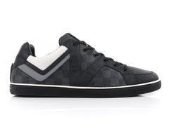 LOUIS VUITTON A/W 2012 "Heroes" Graphite Damier Canvas & Leather Low Top Sneaker