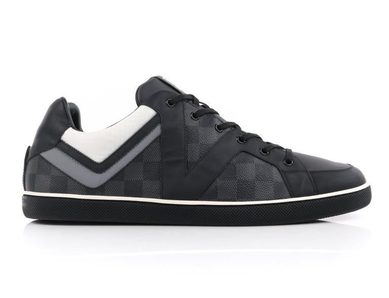 LOUIS A/W 2012 "Heroes" Graphite Canvas and Leather Low Top Sneaker at | 2012 heroes, louis vuitton sneakers 2012