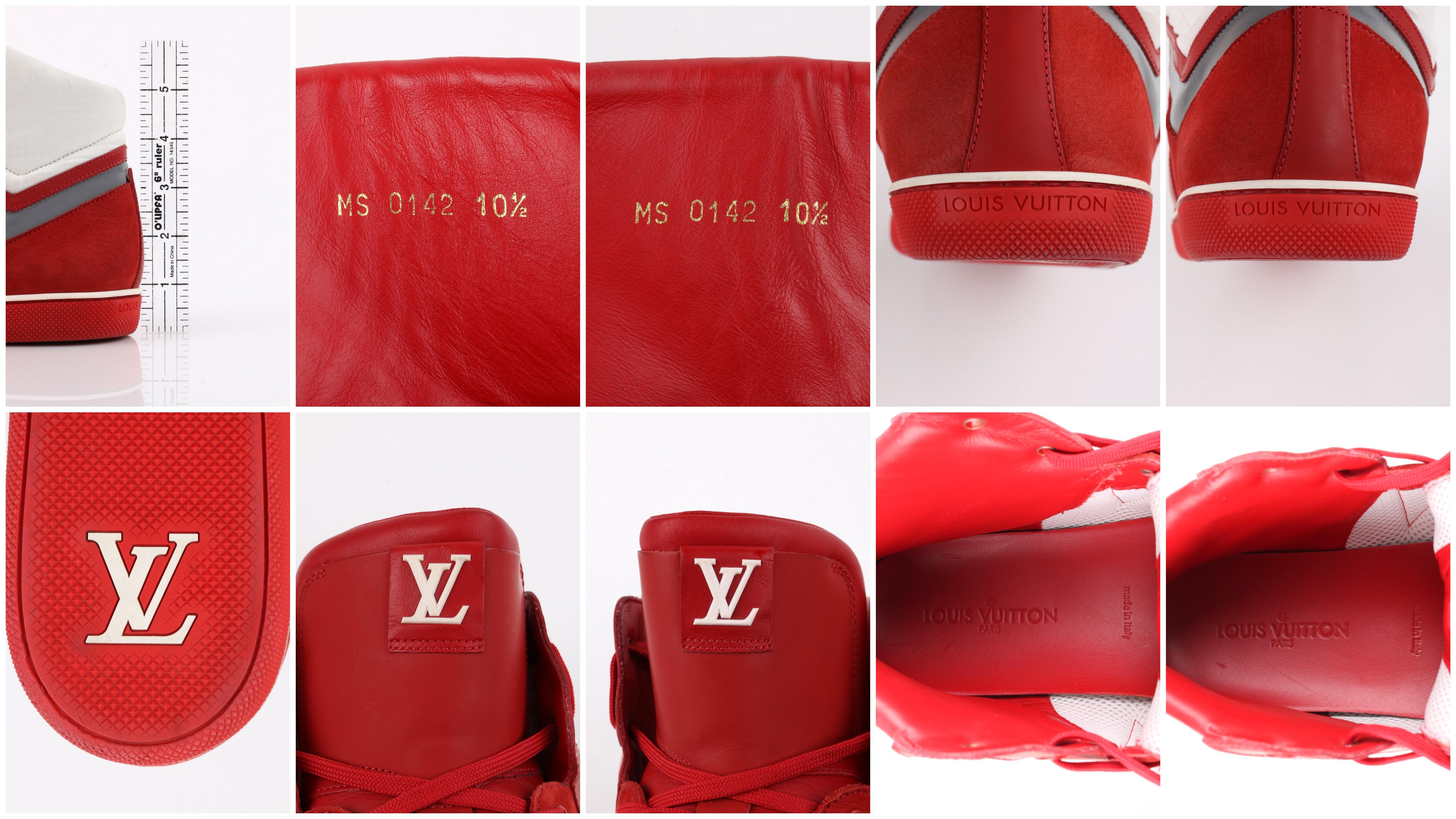 Bottines hautes Louis Vuitton « Heroes » en daim et cuir rouges, A/H 2012 en vente 3