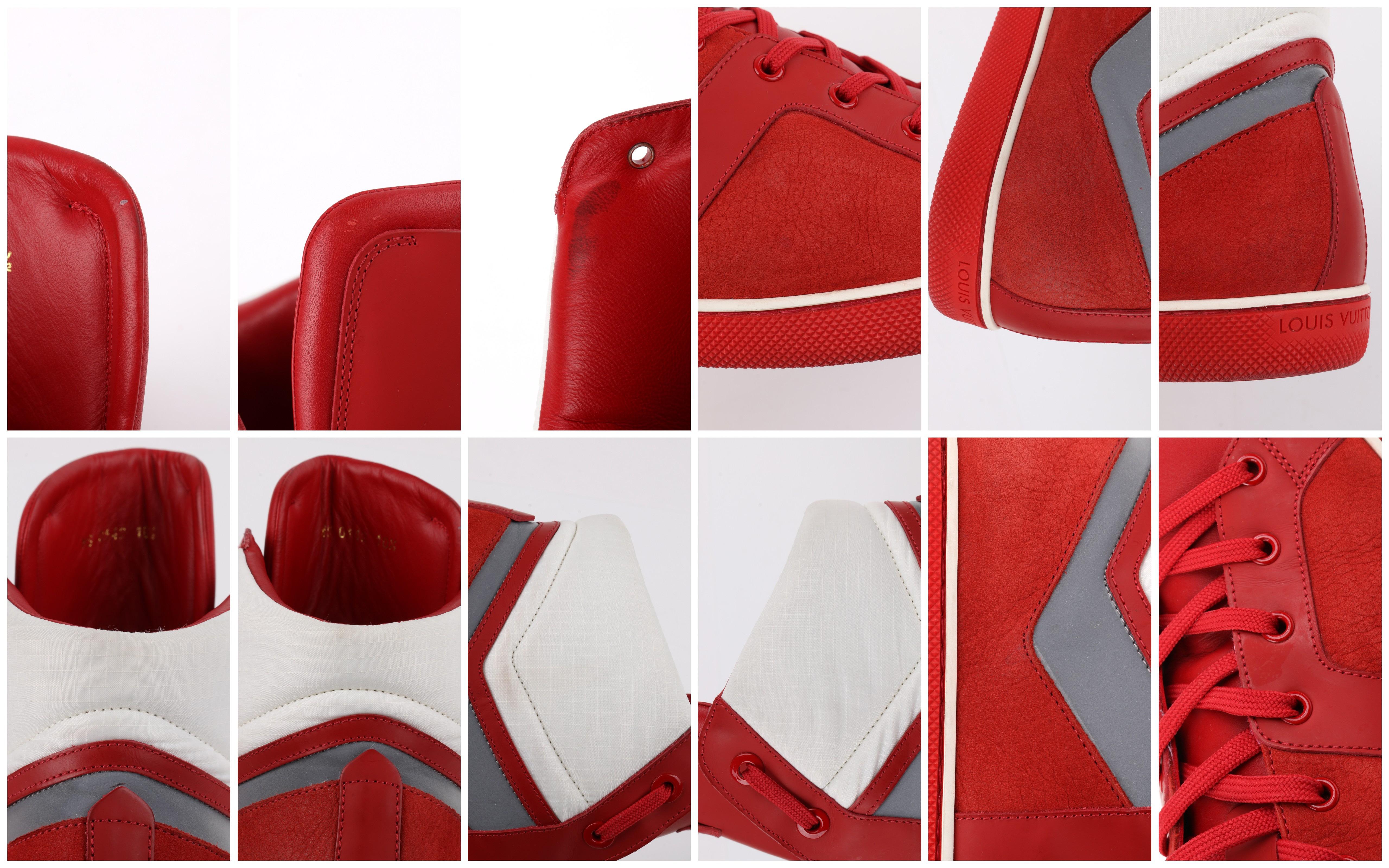 LOUIS VUITTON H/W 2012 „Heroes“ Roter Wildleder-Sneakerstiefel mit hohem Absatz im Angebot 5