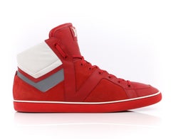 LOUIS VUITTON A/W 2012 "Heroes" Red Suede & Leather High Top Sneaker Boot