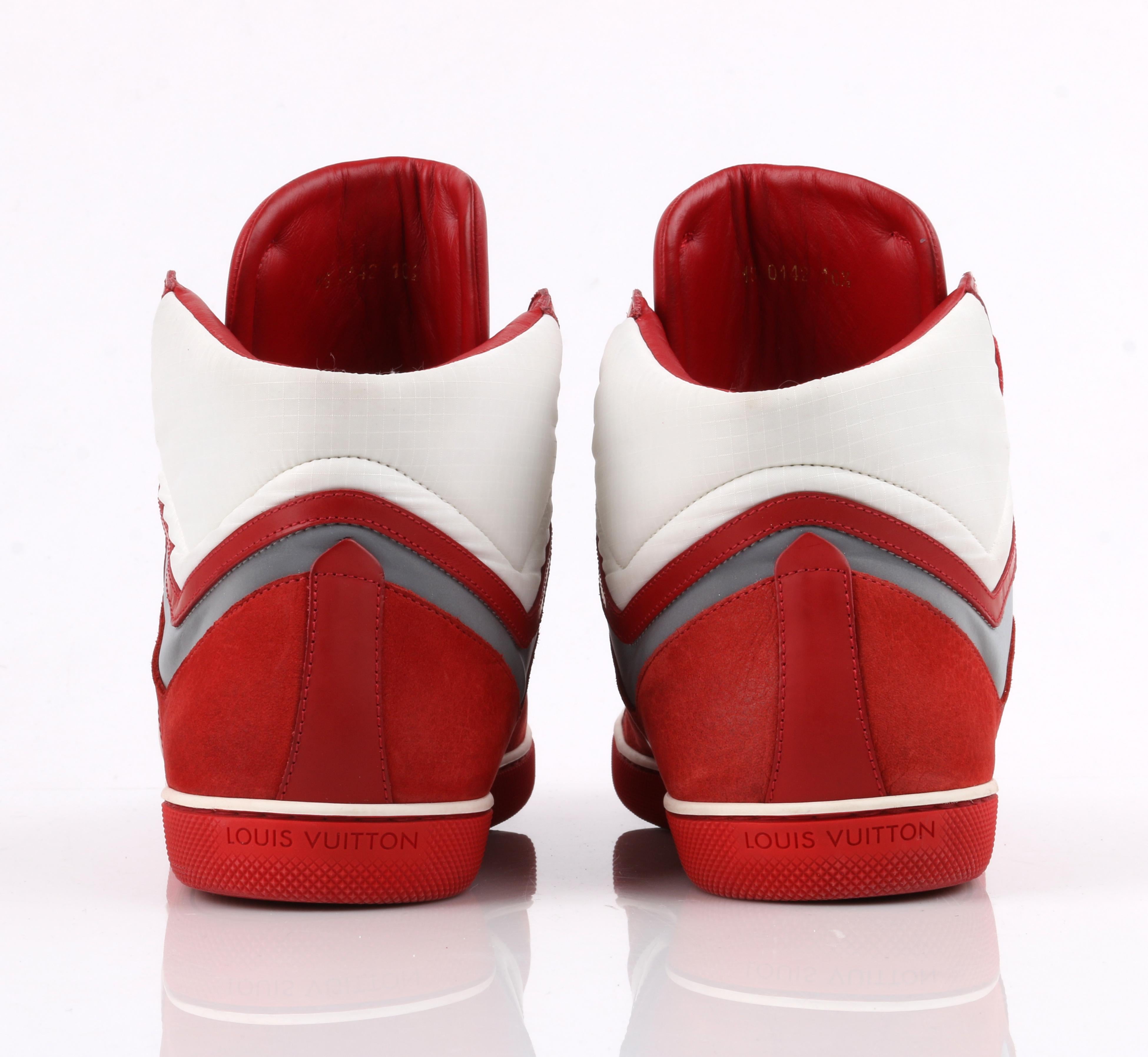 LOUIS VUITTON H/W 2012 „Heroes“ Roter Wildleder-Sneakerstiefel mit hohem Absatz im Angebot 1